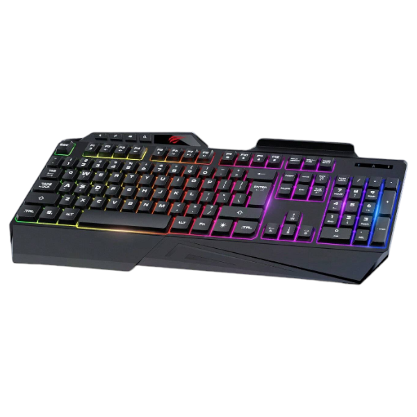 HAVIT - KB488L- LED Backlit Gaming Keyboard With Mobile Phone Bracket-Black