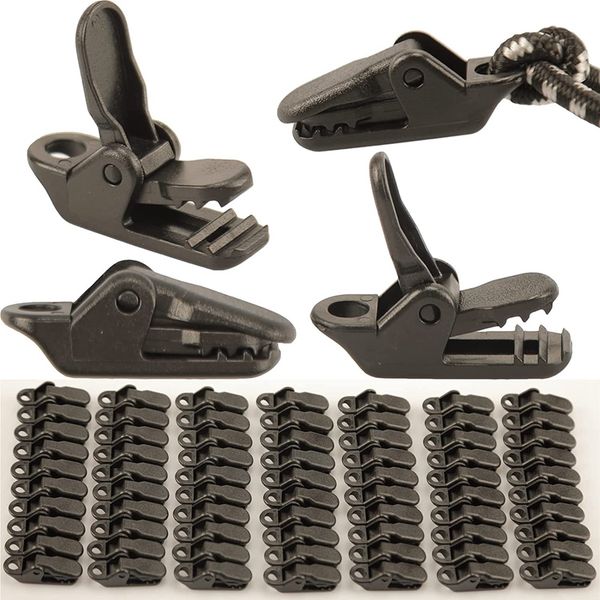 70PCS Camping PC Tent Clips,Awning Tarp Clips,Tarpaulin Clamps, Tarp Clips