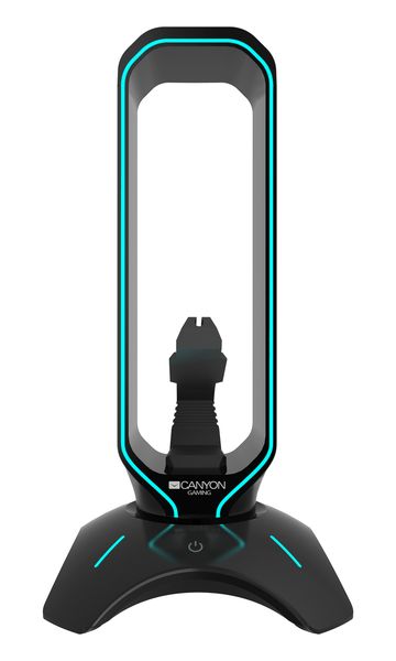 Canyon Gaming Bungee 3-in-1 Headphone Stand 2 Port USB 7 RGB Color - Black