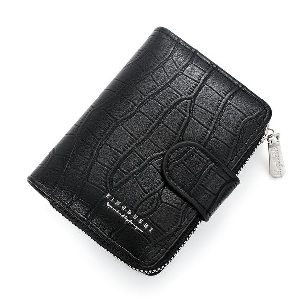 Men's Wallet Simple Stone Grain Zipper Multi-Card Slot Card Holder
