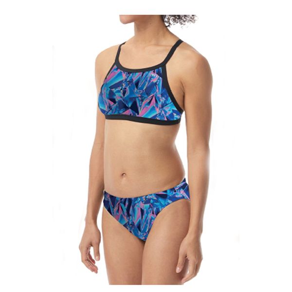 TYR Durafast Elite Crystalized Dimaxback Work Out Bikini Navy/Pink