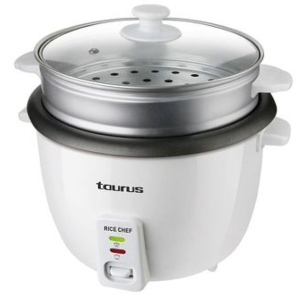 Taurus Rice Cooker With Glass Lid Plastic White 1.8L 700W "Rice Chef