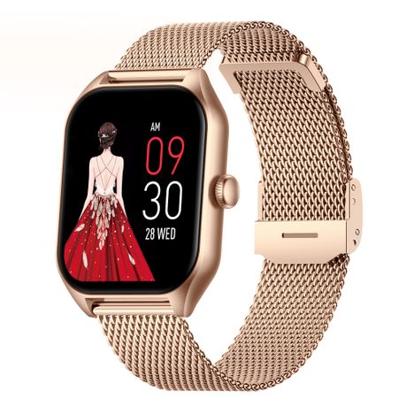 Smart watch for women. Health and fitness tracker Stainless steel strap Image