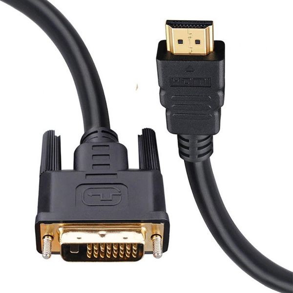 HDMI to DVI-D Gold 1080P Cable 1m Compatible with TV PC Projector