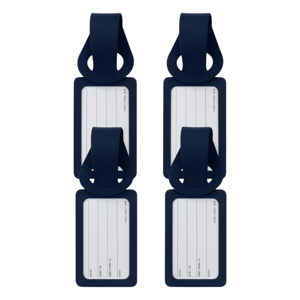 Anti-Lost Travel Identification Luggage Tag - Black - 4 Piece