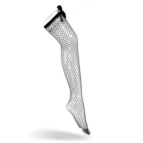 She-Woolf "Belle" - Enchanté Noir Fishnet Thigh Highs