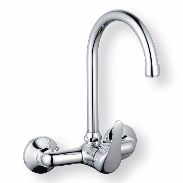 Infini.T - Bamboo - Wall Mount Sink Mixer with Swivel Spout