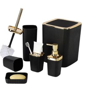 Luxurious 6-Piece Bathroom Accessories Set With Gold Accent | Shop Today. Get it Tomorrow ...