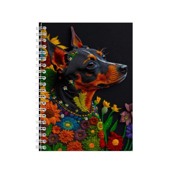 Embroidered MINIATURE PINSCHER Notebook Animal Gift Idea A4 Notepad Pad 101