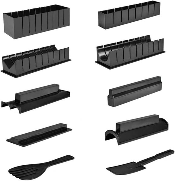 10 - piece Sushi Mold Set: Tools for Making Onigiri and Sushi Rolls