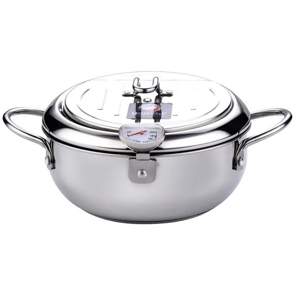 Deep Frying Pot with Thermometer Fryer Pot 3.2l