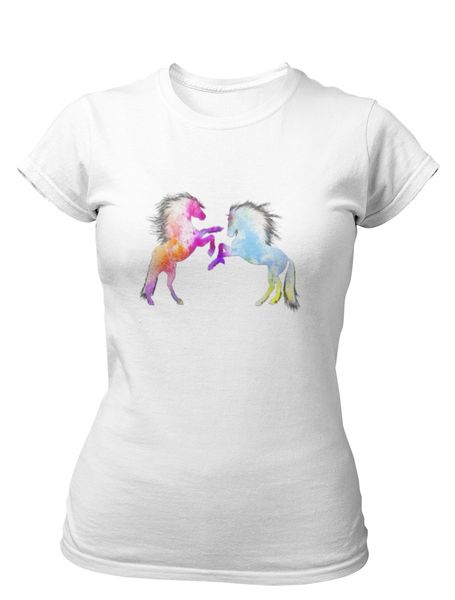 PepperSt Ladies White T-Shirt - Horses