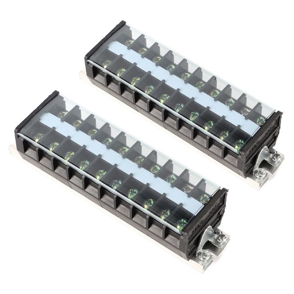 2pcs Screw Terminal Strip 20A 660V Barrier Block for T2010 Dual Row