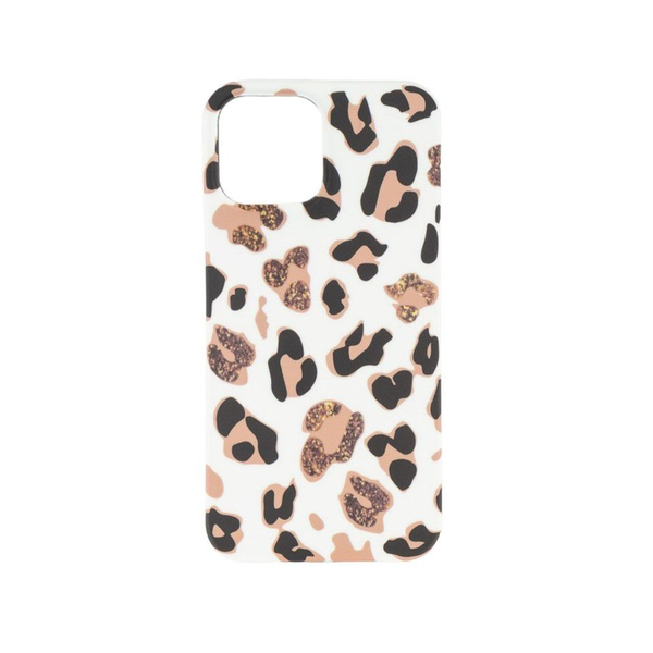 Stylish Cheetah Print Cover Compatible with iPhone - Dusty Pink &amp; Black