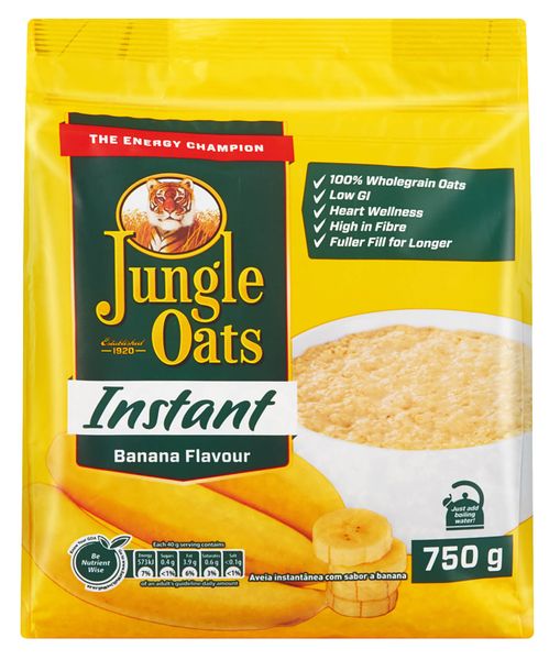 Jungle Oats Instant Banana Flavour Pouch 750g