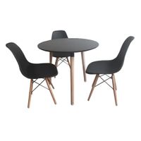 Table & 3 Chairs - Black