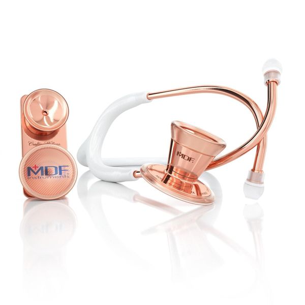 Procardial Stainless Steel Adult Pediatric Stethoscope Whiterose Gold