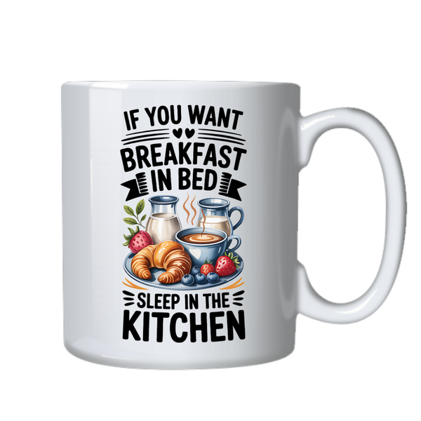 Breakfast in Bed Funny Positive Mug Ideal Gift for Birthday Christmas 402