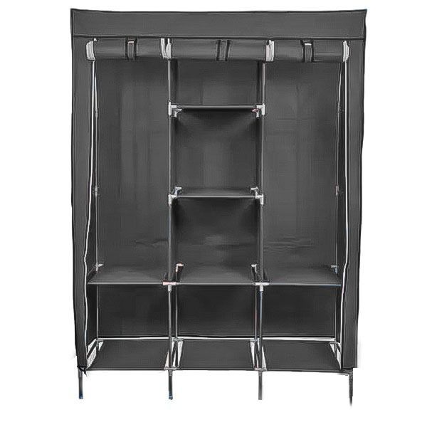 Wardrobe Storage Rack/Organizer With Cover - Black