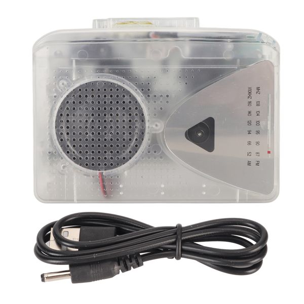 Portable Cassette Player FM AM Radio Stereo Cassette MP3 Tape Player white