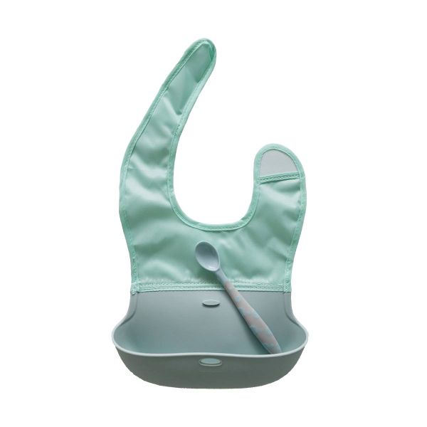 Snuggletime Roll Up Bib &amp; Spoon Set Teal