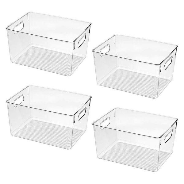 Multi-use Storage Containers For Fridge - Kitchen Pantry Organizers 4Pieces Set