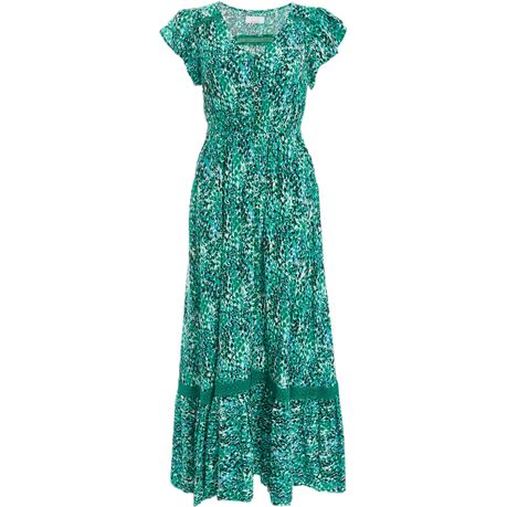 Quiz Women Green Leopard Print Crochet Trim Maxi Dress Shop Today. Get it Tomorrow takealot