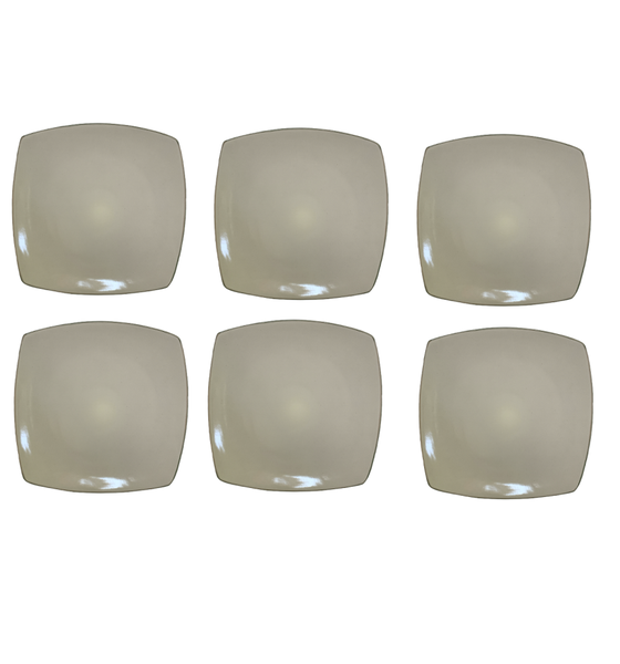 Plate 26.5x26.5cm 6 Piece Square Reactive Assorted Colours - Kitchen Essentials
