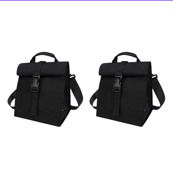 Thermal Insulated Roll-Up Lunch Tote with Shoulder Strap - 2-Pack