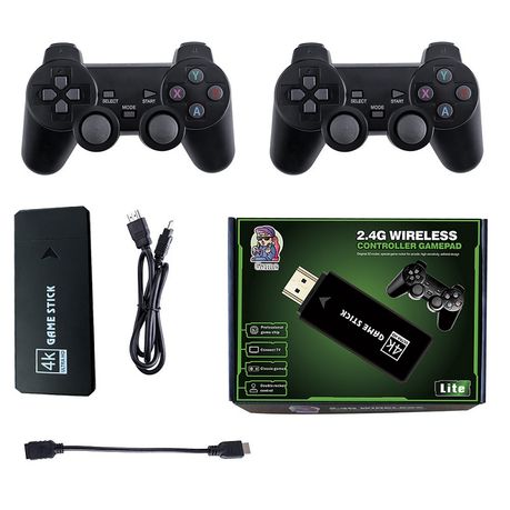 4K HD Game Stick Retro Video Game Console 10000 Games+2X Wireless  Controller