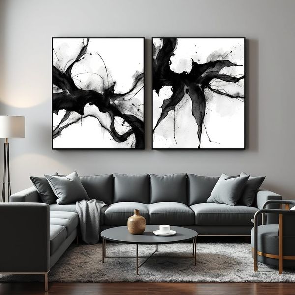 Canvas Wall art: 2 Piece Set- Chiaroscuro Dreams