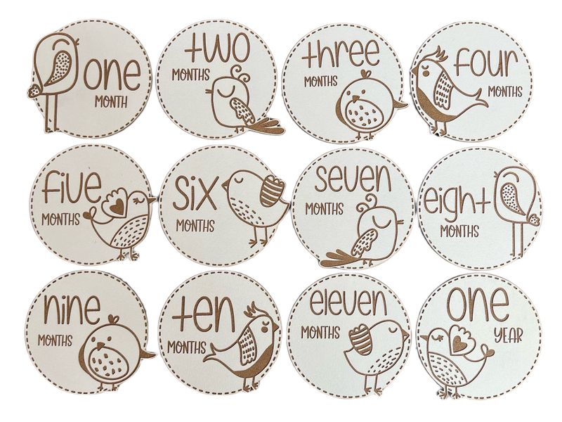 Woodlands Cute Birds Milestone Cards
