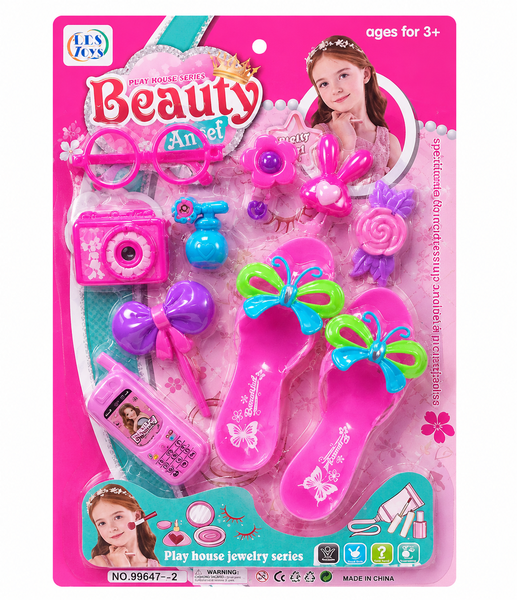 Girls Beauty Pretend Play Toy Set with Accessories and Fashion Shoes