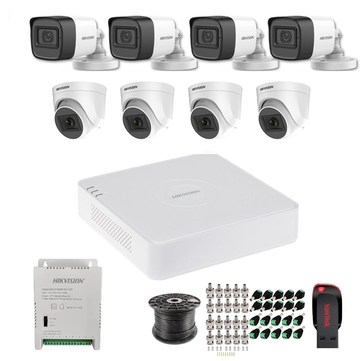 Hikvision 8 Channel 1080P Complete Kit - Mix - NO HDD
