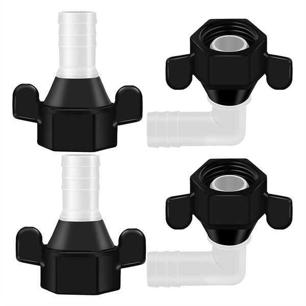 4Pack Barb Elbow and Straight Swivel Adapter RV Water Pump