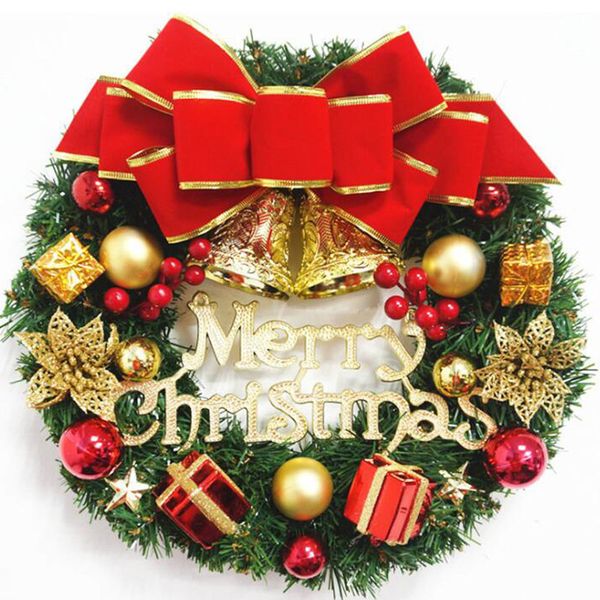 Christmas decoration artificial wreath 30cm-red bow