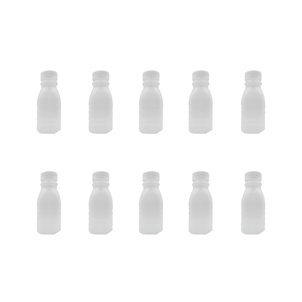 10 x 250mL Plastic Juice &amp; Milkshake Bottles with Caps - Reusable &amp; Durable