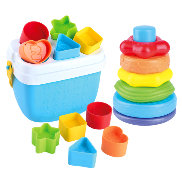 PlayGo Baby Shape Sorting &amp; Stacking Toys Set - 19 Piecesto Sort&amp; Stack
