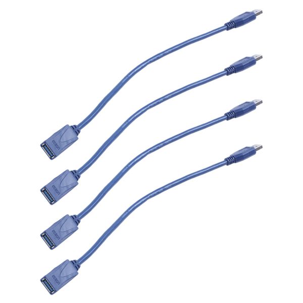 4X Blue USB 3 0 Male to Male F/M Type A Connector Extension Cable 30cm