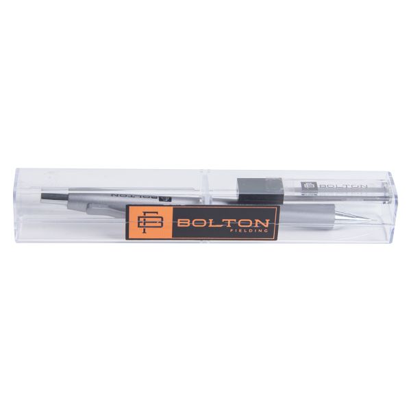 Bolton Flat Clicker Silver Clutch Pencil With Lead Refill In Gift Box