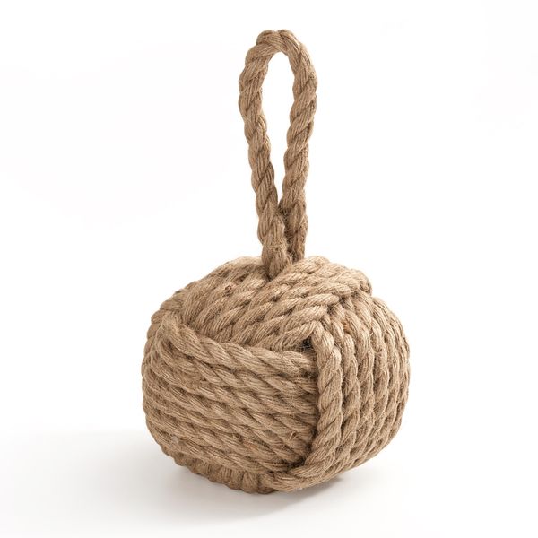 Chenshia 1.7kg Jute Rope Doorstop Heavy-Duty Hand-Woven Weighted Door Block