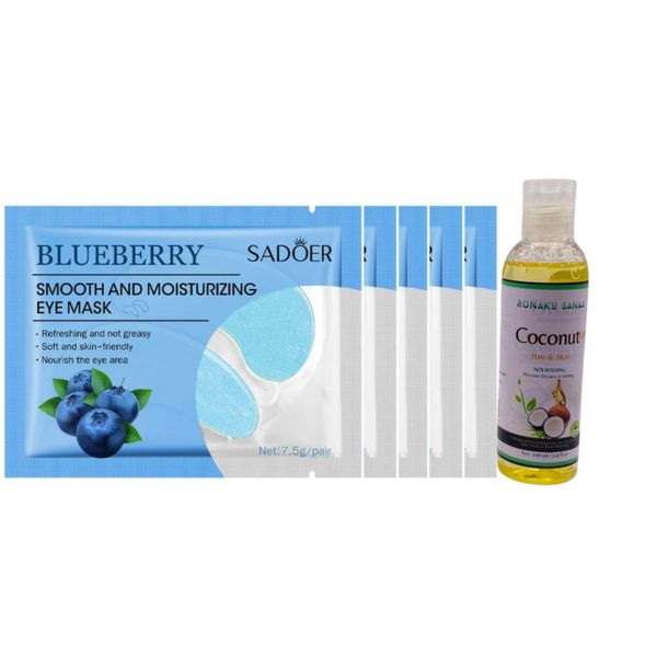 Sadoer Blue Berry Eye Mask (5) &amp; coconut oil