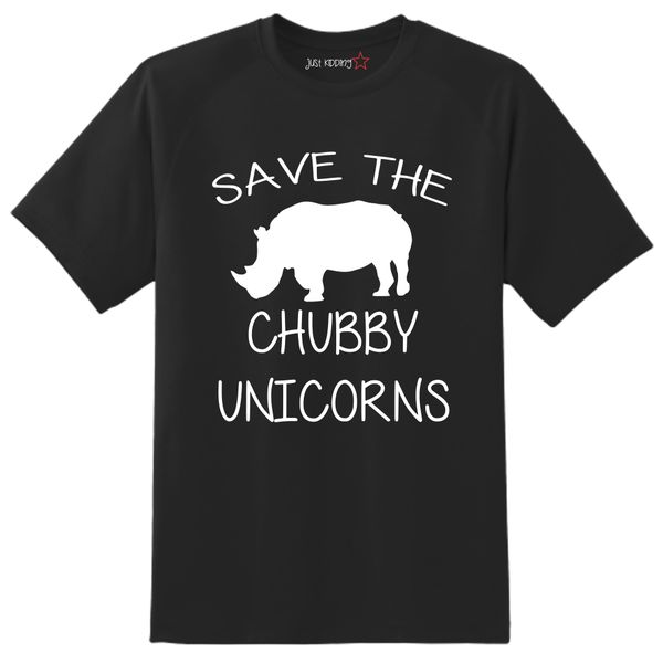 Just Kidding Boys "Save the Chubby Unicorns" Short Sleeve Tshirt Black