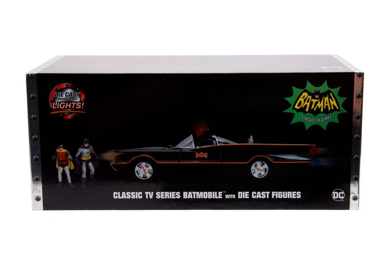 Jada Toys - Batman Classic Batmobile 1:18 with Batman &amp; Robin Figures
