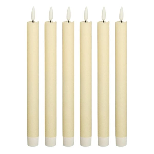 6 Piece 3D Wick Warm Light LED Candles