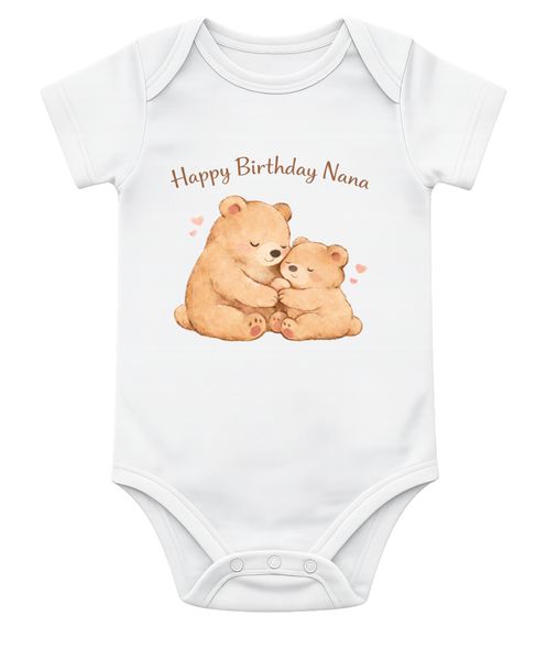 Birthday - Happy Birthday Nana Short Sleeve Baby Grow