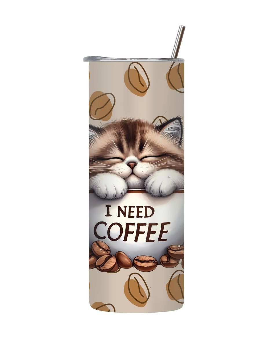 Cat Cup_14 20 Oz Tumbler with Lid and Straw Trendy Coffee Graphic Gift ...