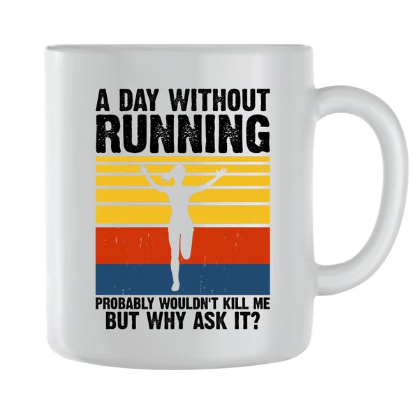 Without Coffee Mugs for Men Women Trendy Running Graphic Saying Cup Gift176