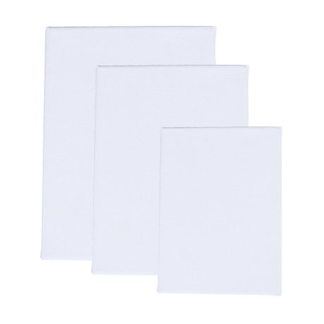 Art and Craft White Cotton Oil Painting Panel Canvas Set of 3