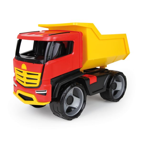 LENA Toy Dump Truck XL Giga Trucks Titan Red and Yellow 51 x 26 x 35cm